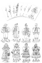 Coloring Pages - Czech Boy & Girl Costumes (gc-103-cp)