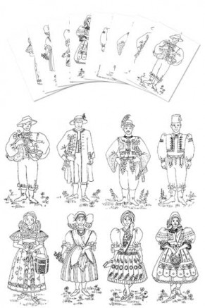 Coloring Pages - Czech Boy & Girl Costumes (gc-103-cp)