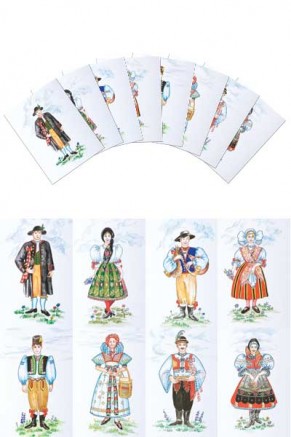 Czech Boy & Girl Costumes Postcards (pcs-103)