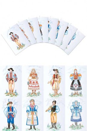 Slovak Boy & Girl Costumes Postcards (pcs-104)